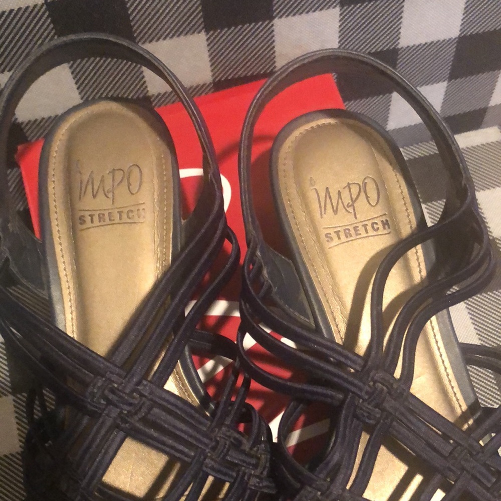 Impo Navy Dress Sandal Stretch Fit Size 8 - Picture 6 of 6